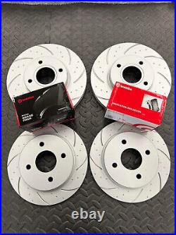 Ford Fiesta MK7 ST180 1.6 Dimpled Grooved Brake Discs Brembo Pads Front & Rear