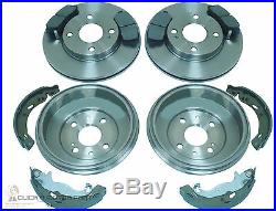 Ford Fiesta Mk7 2008-2017 Front 2 Brake Discs And Pads Rear 2 Drums & Shoes Set
