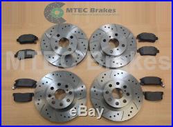 Ford Fiesta ST180 2012- Drilled Grooved Front & Rear Brake Discs & Mintex Pads