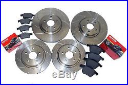 Ford Focus 2.5 ST 225 Front Rear Drilled Grooved Brake Discs and Mintex Pads