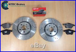 Ford Focus ST225 2.5 Front Rear Drilled Grooved Brake Discs Plus MTEC Pads