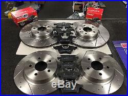 Ford Focus St Mk2 2.5 225cross Drilled Grooved Brake Disc Mintex Pads Front Rear