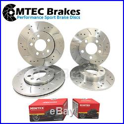 Ford Mondeo 07-12 mk4 Front Rear Brake Discs Drilled & Grooved With Mintex Pads