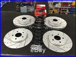 Ford Mondeo Mk3 Tdci Tddi Brake Disc Drilled Grooved Mintex Pads Front Rear