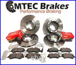 Ford Transit Custom Front & Rear Drilled & Grooved Brake Discs Pads 2.2 TDCI 12