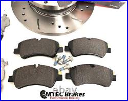 Ford Transit Custom Front & Rear Drilled & Grooved Brake Discs Pads 2.2 TDCI 12