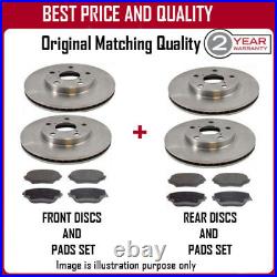 Front And Rear Brake Discs And Pads For Fiat Barchetta 1.8 16v 9/1995-6/1997