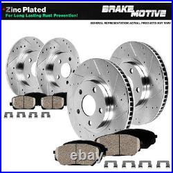 Front And Rear Brake Rotors & Ceramic Pads For 2015 2016 2017 Ford Mustang S550