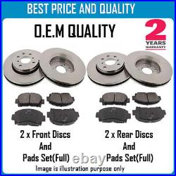 Front And Rear Brke Discs And Pads For Toyota Oem Quality 678185223331238