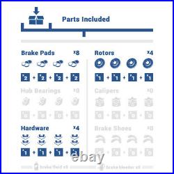 Front And Rear Premium Brake Rotors And Ceramic Pads For Ford Explorer Taurus