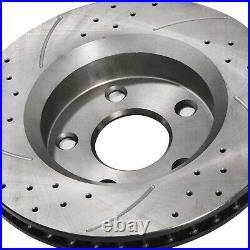 Front Drilled Grooved 345mm Brake Discs For Audi A3 S3 8p 2.5 3.2 V6 Quattro 03+
