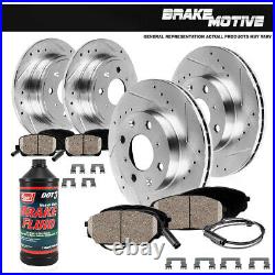 Front+Rear 4 Drill Slot Brake Rotors And 8 Ceramic Pads For BMW 325 318 328 E30