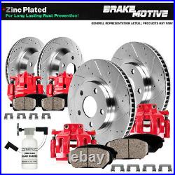 Front + Rear Brake Calipers And Rotors + Ceramic Pads For Escalade Tahoe Sierra