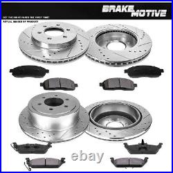 Front+Rear Brake Rotors & Metallic Pads For 4X4 4WD Ford F150 Lincoln Mark Lt