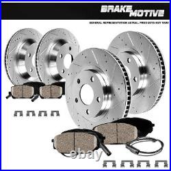 Front + Rear Drill And Slot Brake Rotors & Ceramic Pads For 2006 BMW 325i E90