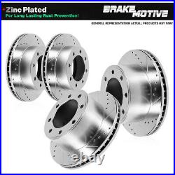 Front+Rear Drill And Slot Brake Rotors For 2005 2010 2011 2012 Ford F250 F350