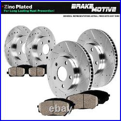Front+Rear Drill Brake Rotors & Ceramic Pads For 2003 2004 2005 2006 Acura MDX