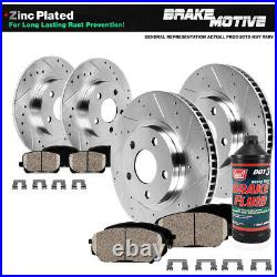 Front+Rear Drill Brake Rotors Ceramic Pads For 2013 2014 2015 2016 Ford Escape