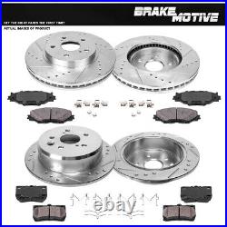 Front+Rear Drill Slot Brake Rotors And Ceramic Pads For 2006 2012 Lexus IS250