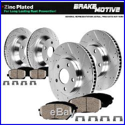 Front+Rear Drill Slot Brake Rotors And Ceramic Pads For 300 Charger Magnum SRT8