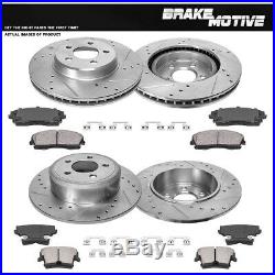 Front & Rear Drill Slot Brake Rotors And Ceramic Pads For Charger Magnum 300