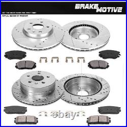 Front+Rear Drill Slot Brake Rotors And Ceramic Pads For Chevy Equinox Terrain