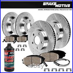 Front + Rear Drill Slot Brake Rotors & Ceramic Pads For 2004 2011 BMW X3 E83