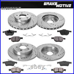 Front+Rear Drill Slot Brake Rotors & Ceramic Pads For 2012 2013- 2018 Ford Focus