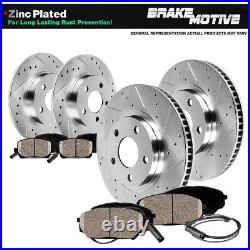 Front + Rear Drill Slot Brake Rotors and Ceramic Pads For VW Beetle Golf Jetta