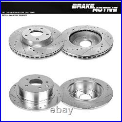 Front & Rear Drilled And Slotted Brake Rotors For 2013 2014 2015 Nissan Altima