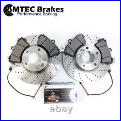 Front Rear Drilled Brake Discs Pads Wires For Audi Q7 Vw Touareg Porsche Cayenne