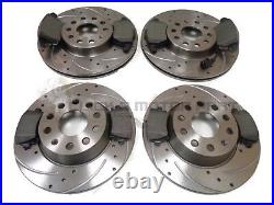 Front & Rear Drilled Grooved Brake Discs And Pads Set For VW Passat B7 2011-2015