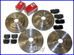 Front Rear Grooved Brake Discs Brembo Pads for Impreza WRX Turbo Dimpled Grooved