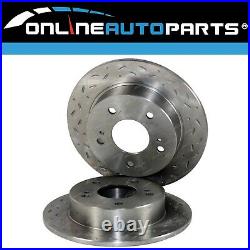 Front+Rear Slotted Disc Brake Rotors suit Nissan 200SX S14 S15 Silvia 2.0 Turbo