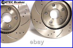 Front and Rear Brake Discs For Nissan 370Z 370 Z 2009- Sport Drilled Grooved
