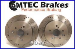 Front and Rear Brake Discs For Nissan 370Z 370 Z 2009- Sport Drilled Grooved
