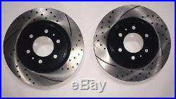 Front and Rear Brake Rotors Drilled & Slotted with Ceramic Pads 2012-2017 F150