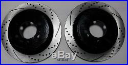 Front and Rear Brake Rotors Drilled & Slotted with Ceramic Pads 2012-2017 F150