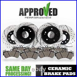 Front and Rear Kit Drilled & Slotted Brake Rotors & Ceramic Pads 02-06 RSX Base