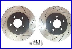 Front and Rear Kit Drilled & Slotted Brake Rotors With Ceramic Pads