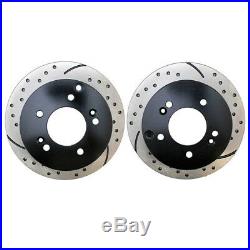 Front and Rear Kit Performance Drilled & Slotted Brake Rotors And Ceramic Pads