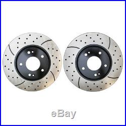 Front and Rear Kit Performance Drilled & Slotted Brake Rotors And Ceramic Pads