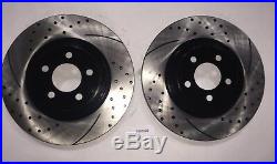 Front and Rear Kit Performance Drilled & Slotted Brake Rotors with Ceramic Pads