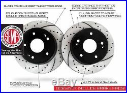 Front and Rear Set Premium Performance Drilled & Slotted Disc Brake Rotors