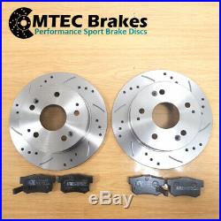 Golf 2.0 GTi mk5 04-08 Front & Rear Drilled Grooved Brake Discs & MTEC Pads