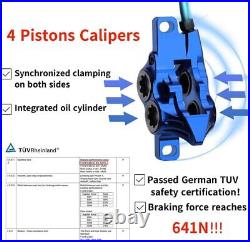 IIIPRO 4-Piston Pair Hydraulic Disc Brake Caliper Lever MTB 800/1550mm Separate
