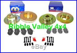 Land Rover Discovery 2 Front And Rear Grooved Drilled Brake Disc And Pad Kit