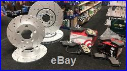 Leon Ibiza Audi Tt A3 Golf Mk4 Front Rear Drilled Grooved Brake Discs Brembo Pad