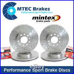 Mazda RX8 323mm Front & Rear Drilled Grooved MTEC Brake Discs & Mintex Pads
