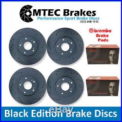 Mazda RX8 Front Rear Drilled Grooved Black Edition Brake Discs & Brembo Pads